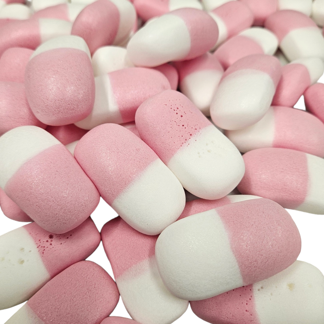 Freeze Dried Strawberries & Cream Flavour Gummies (made with Drumstick Squashies)