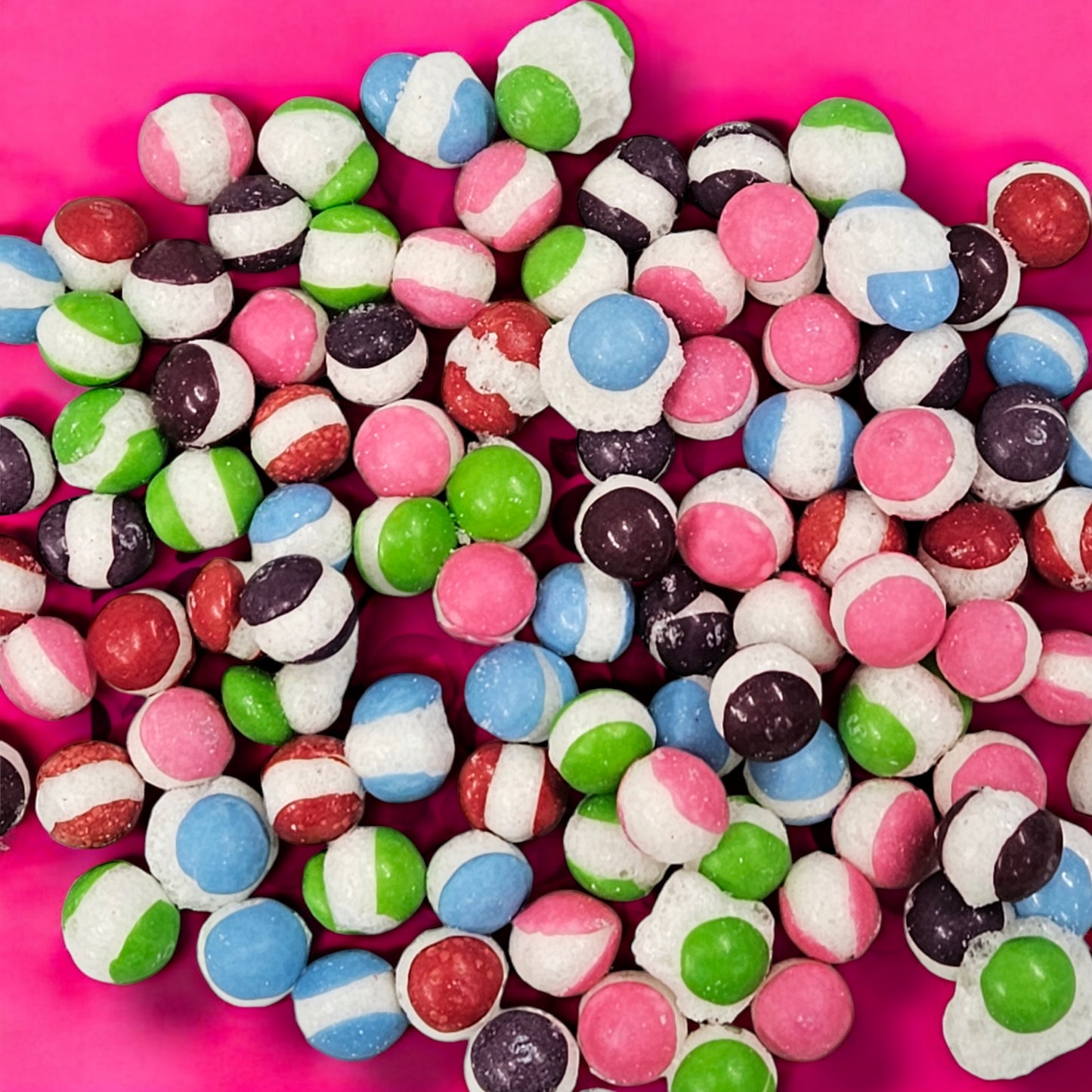 Freeze Dried Round Mounds (made with skittles wild berry flavours)