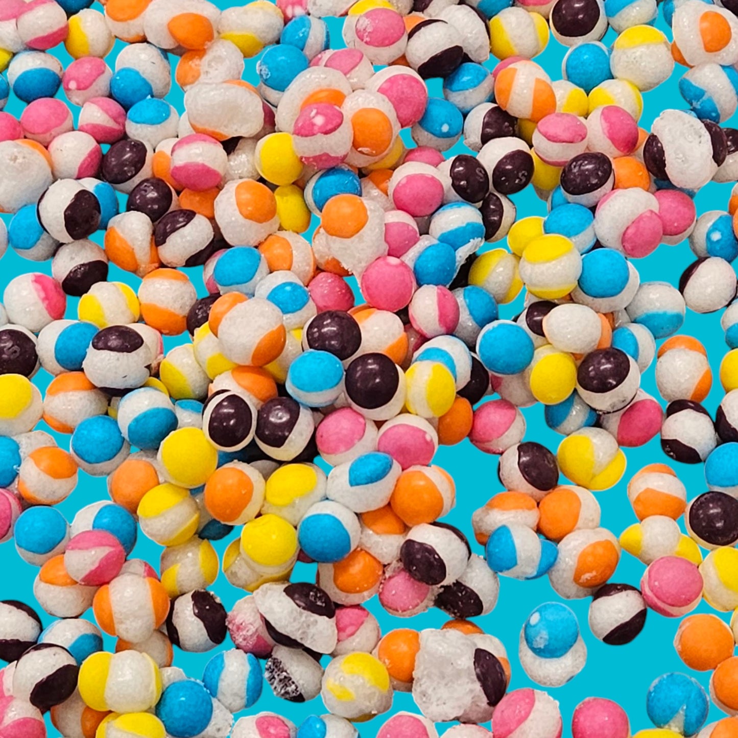 Freeze Dried Round Mounds (made with Skittles tropical flavours)