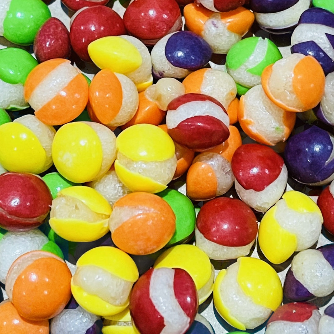 Freeze Dried Rainbow Candy Crunch Bombs(made with skittles original fruit flavours)
